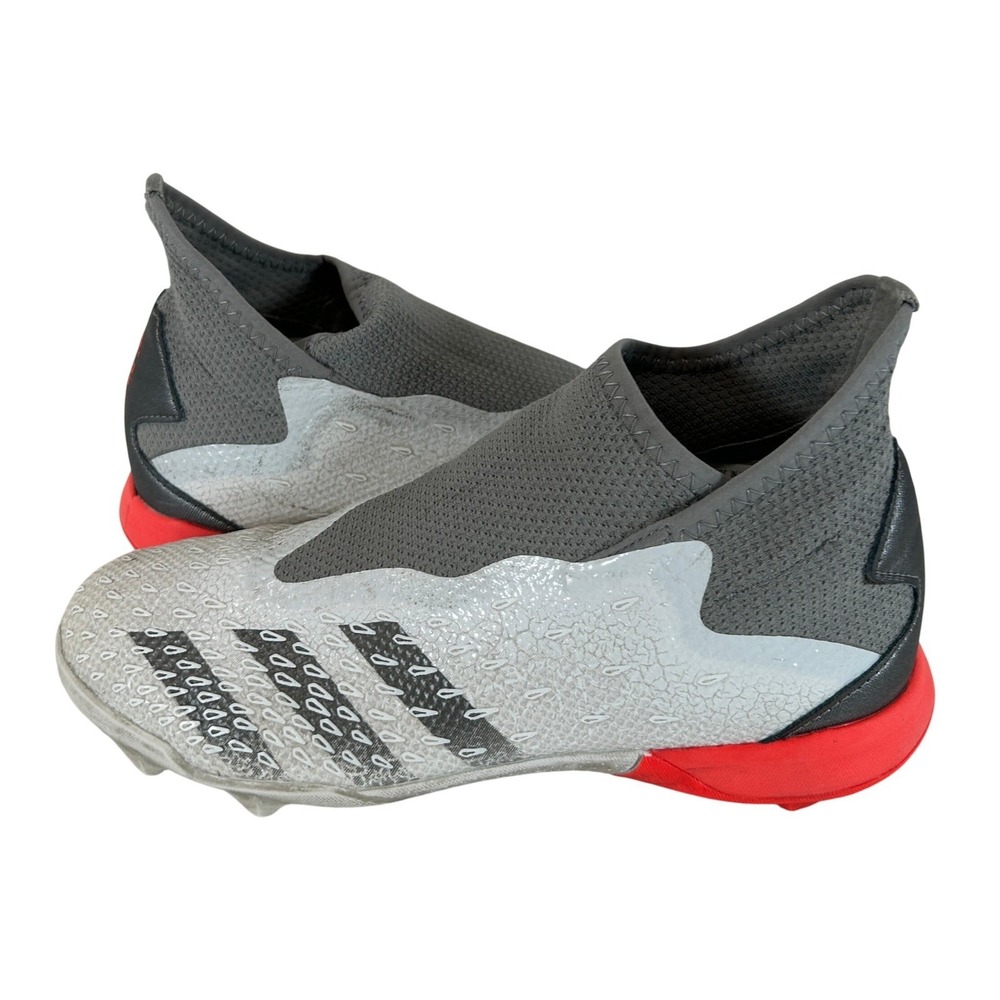 Adidas Predator Freak .3 TF Laceless Soccer Cleats Grey White Red Mens Size 5